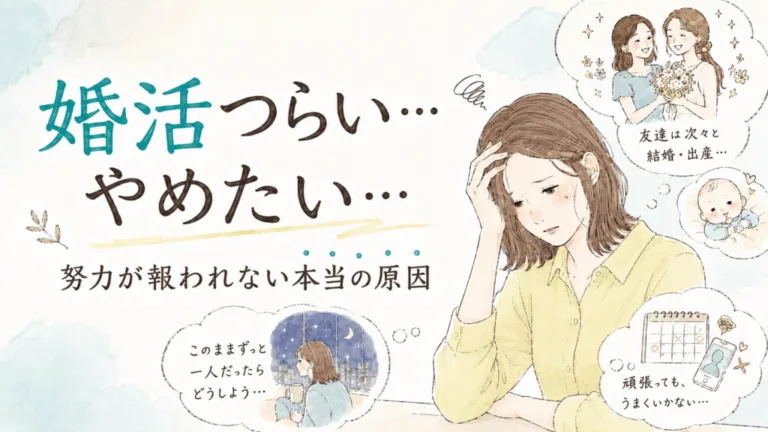 婚活疲れでメンタルがやられる…婚活がつらい・やめたい・報われない本当の原因のアイキャッチ画像