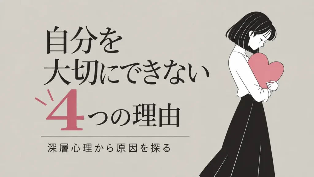 自分を大切にできない4つの理由を表したアイキャッチ画像