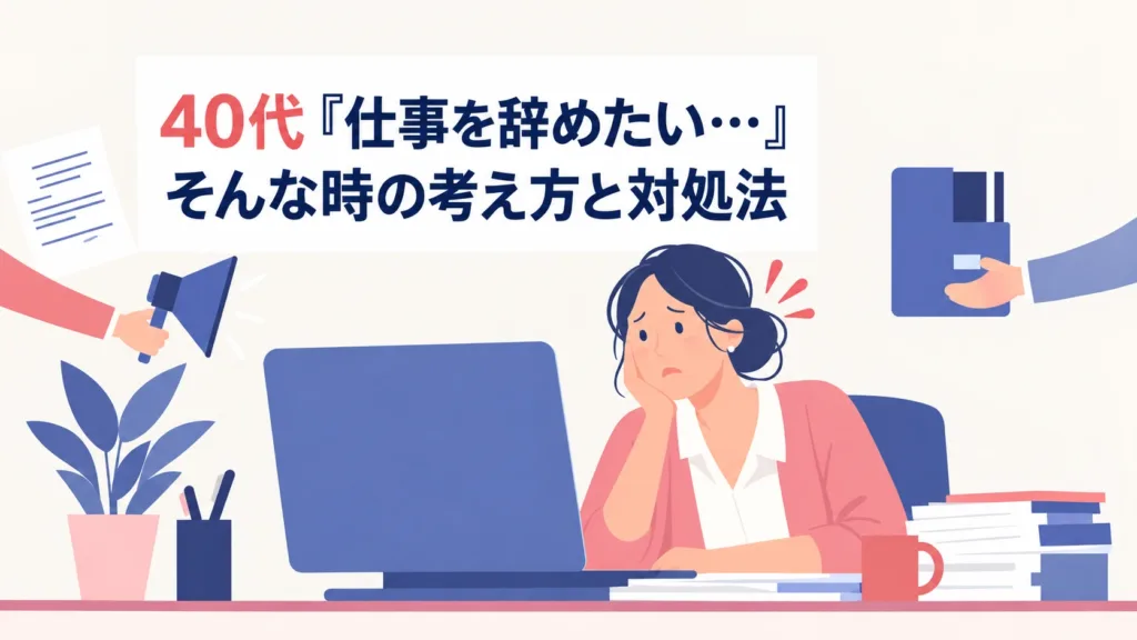 40代 仕事を辞めたい そんな時の考え方と対処法