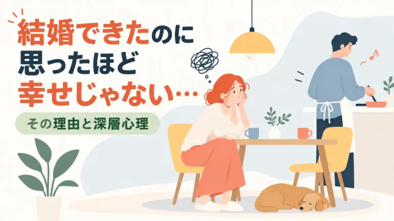 結婚できたのに思ったほど幸せじゃないのはなぜ？
