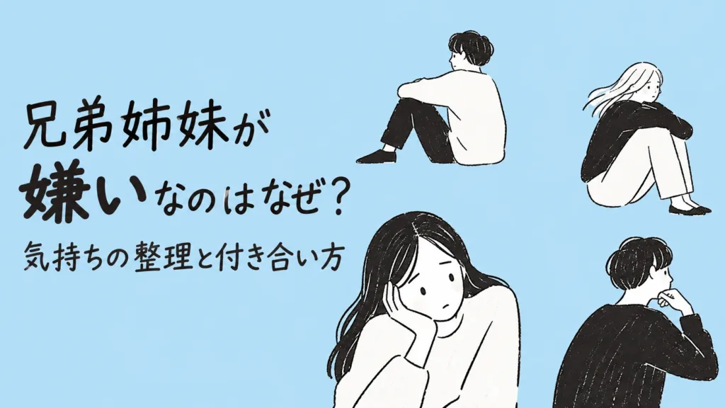 兄弟姉妹が嫌いなのはなぜ？気持ちを整理する